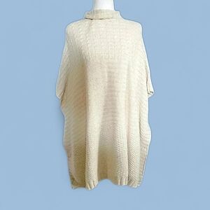 H&M Cable Knit Cream Poncho Sweater